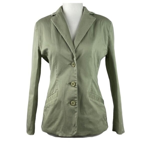 L.L Bean Womens Blazer Size 6P Light Green Button Front Ladies Top Blazer - Picture 1 of 8